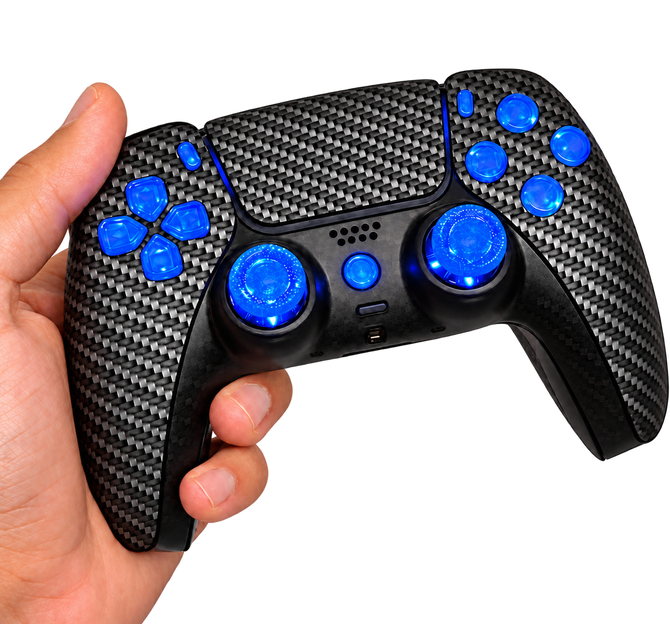Blauer LED Controller für die PlayStation 5 PS5 