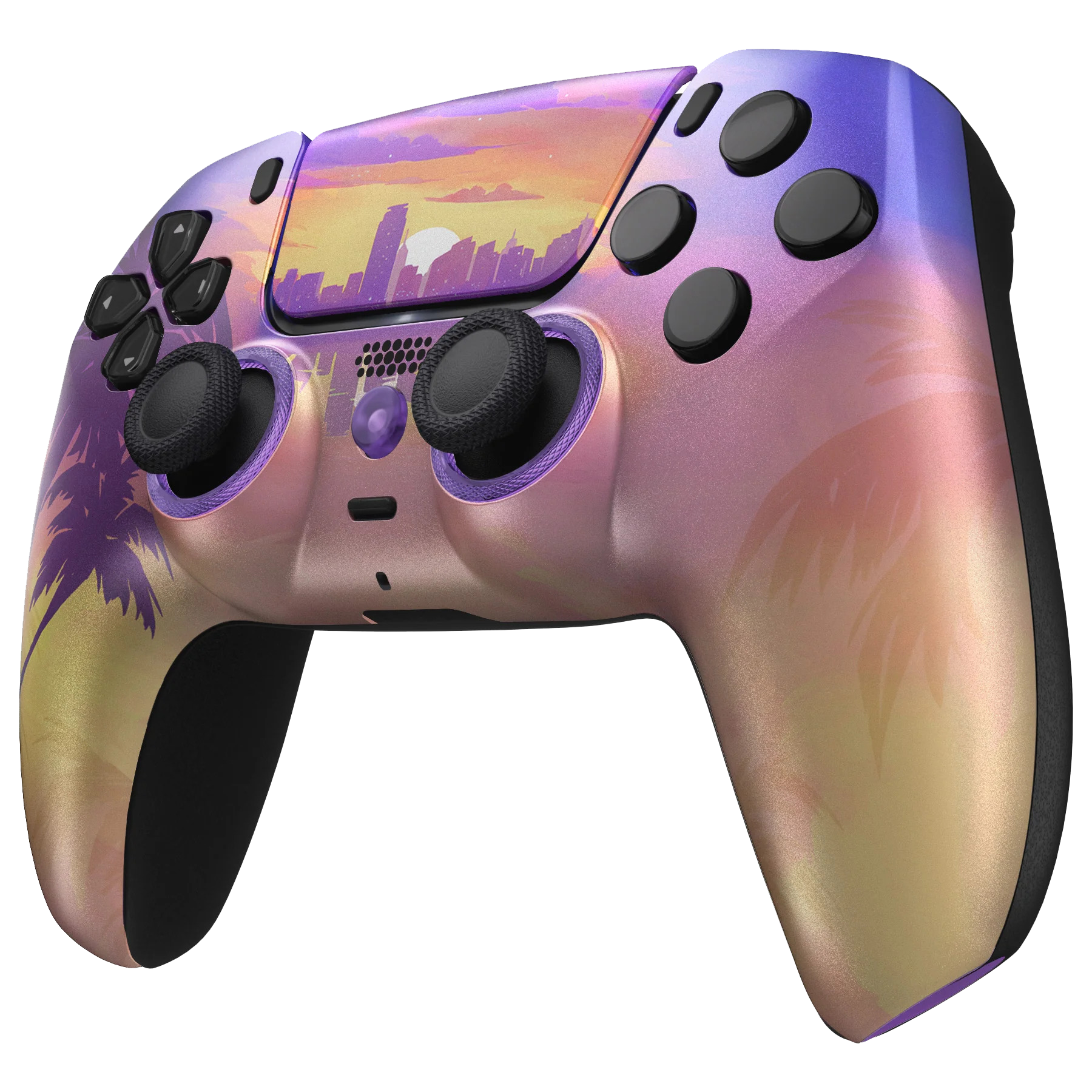 Custom PS5 Controller mit tropischem Farbverlauf und Trigger-Stop-Funktion